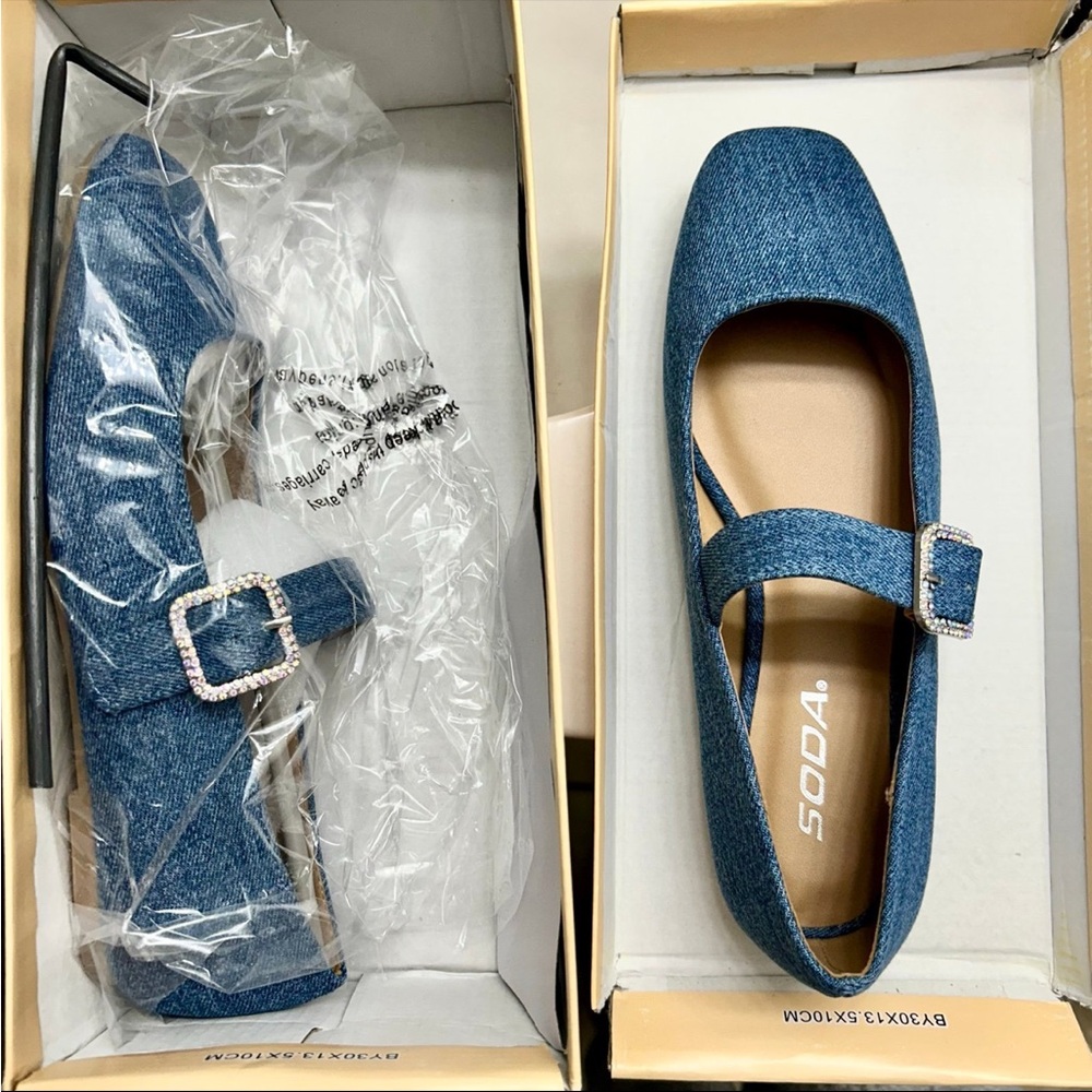 Denim flats